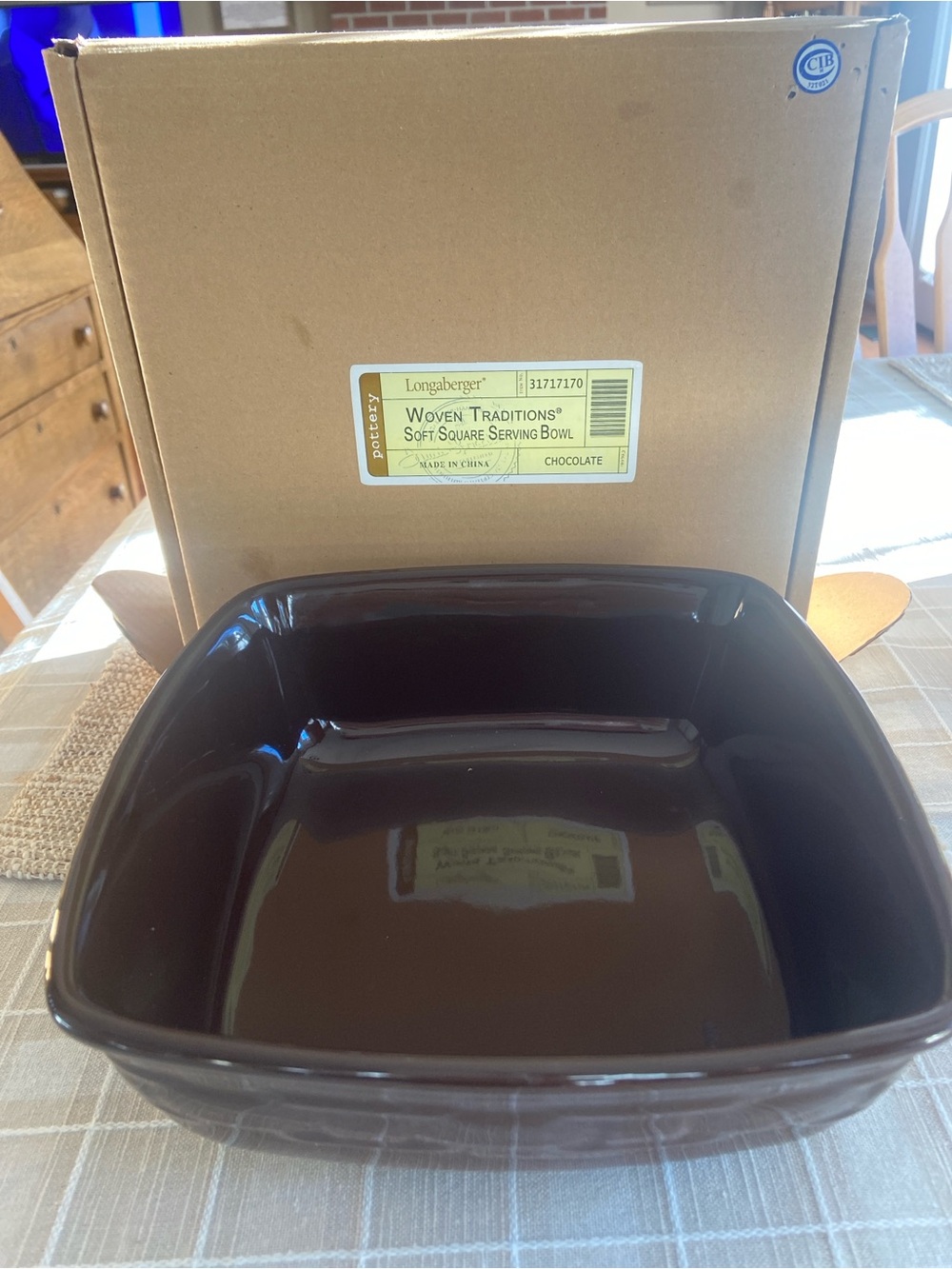 Longaberger Soft Square Serving Bowl - rare!